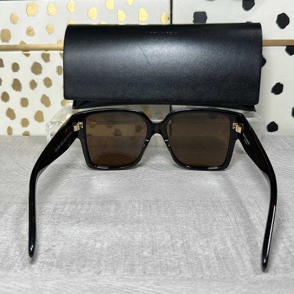 4. NEW Saint Laurent Women's SLM9 Havana Brown 55mm Sunglasses w/ case only. - Picture 6 of 8